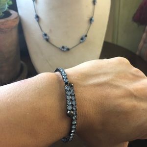 black statement necklace & bracelet